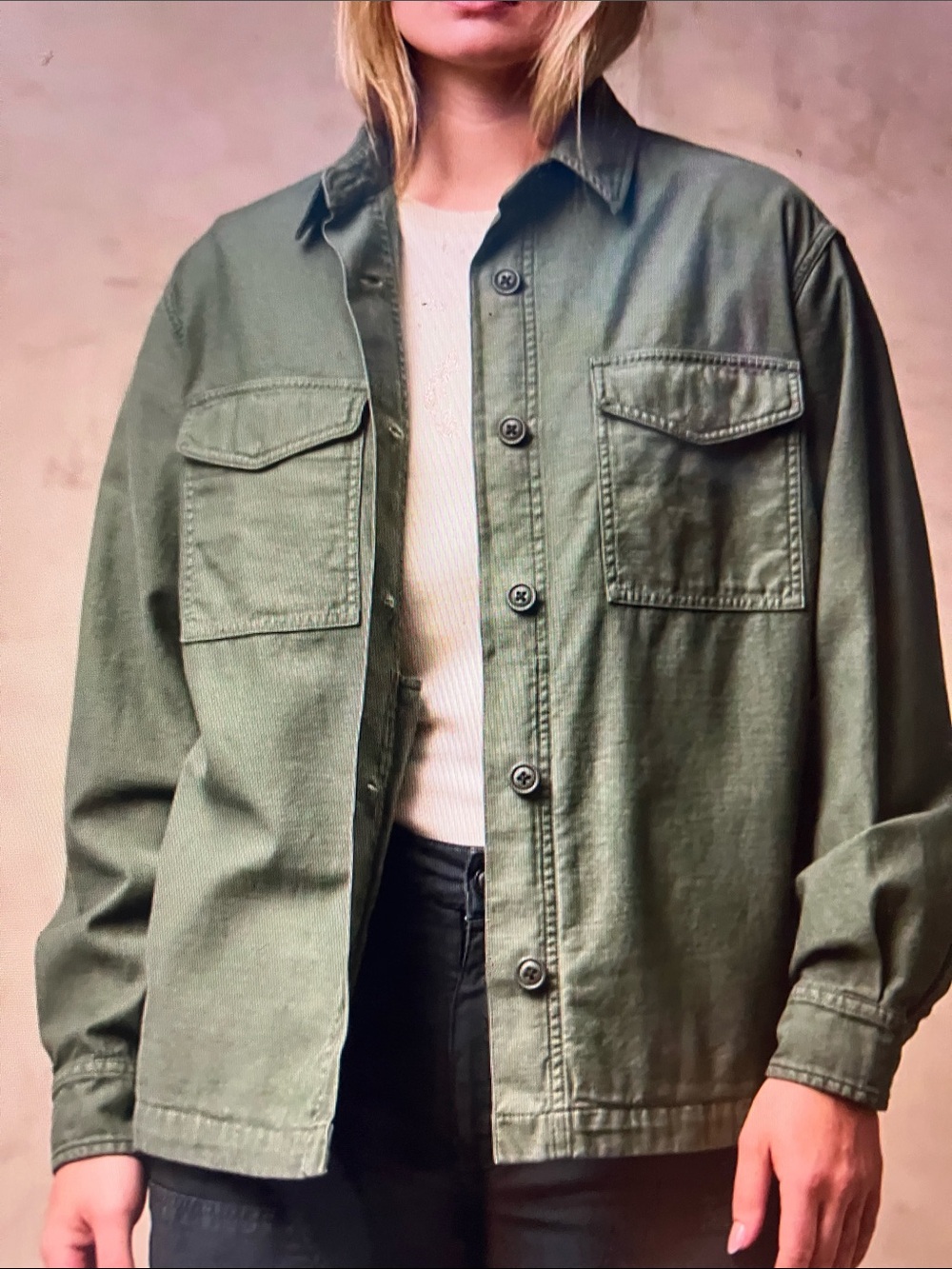 Men's Military-Inspired Olive Field Jacket - Lightweight Utility